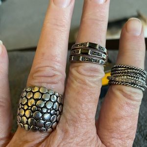 3 plated rings. size 8.